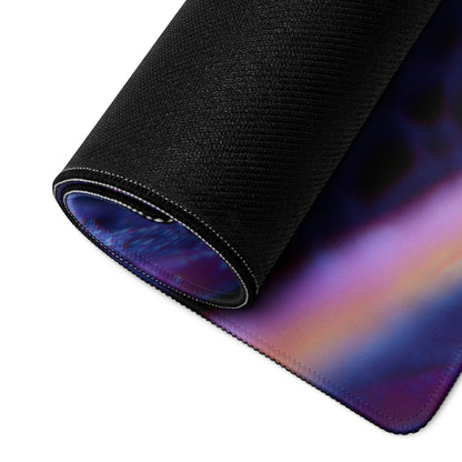 Rolled-up Abstract Performance Boosting neon purple blue gaming mouse pad