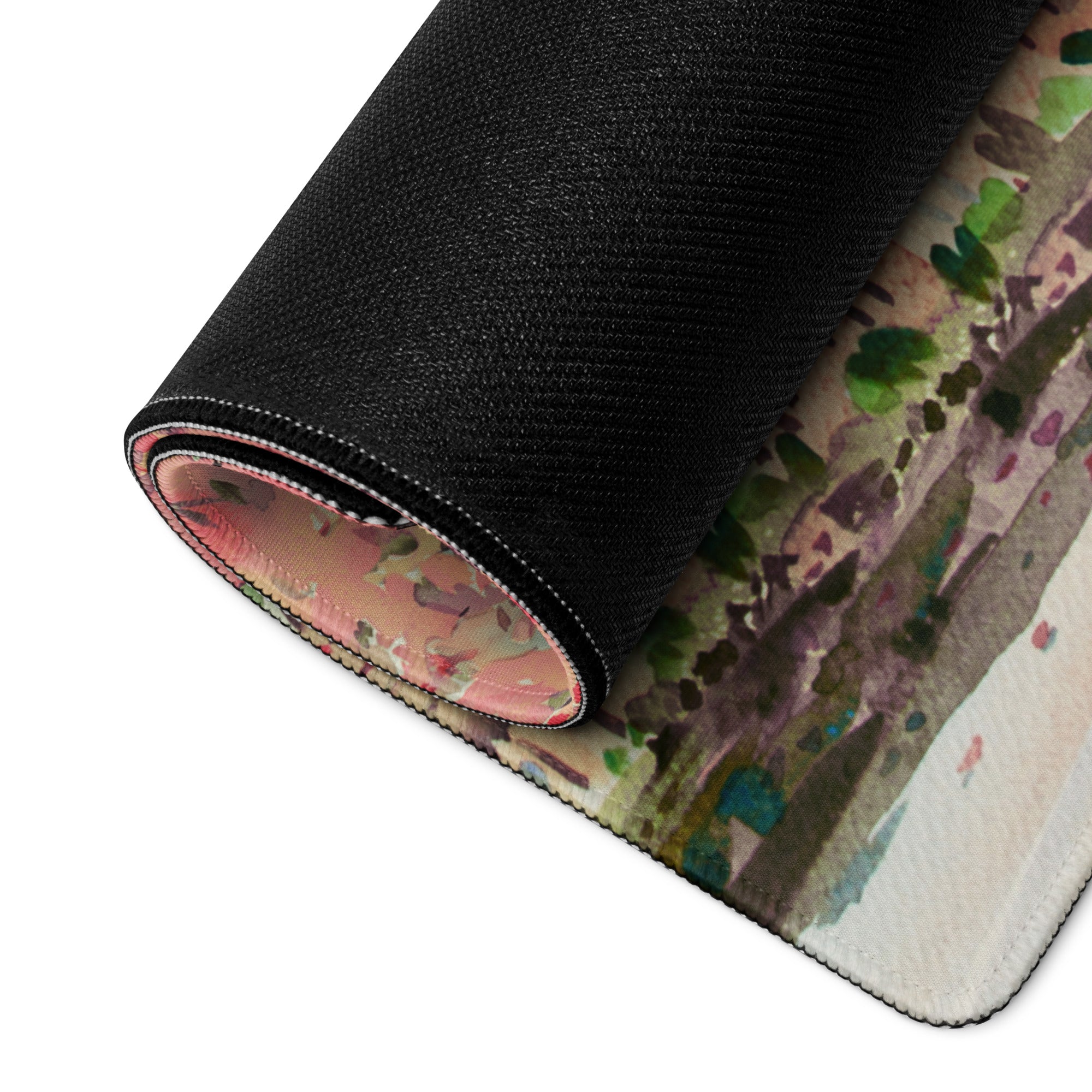 Cherry Blossom Pink Mouse Pad For Desk Setup Large Non Slip Watercolor Style For Home Office