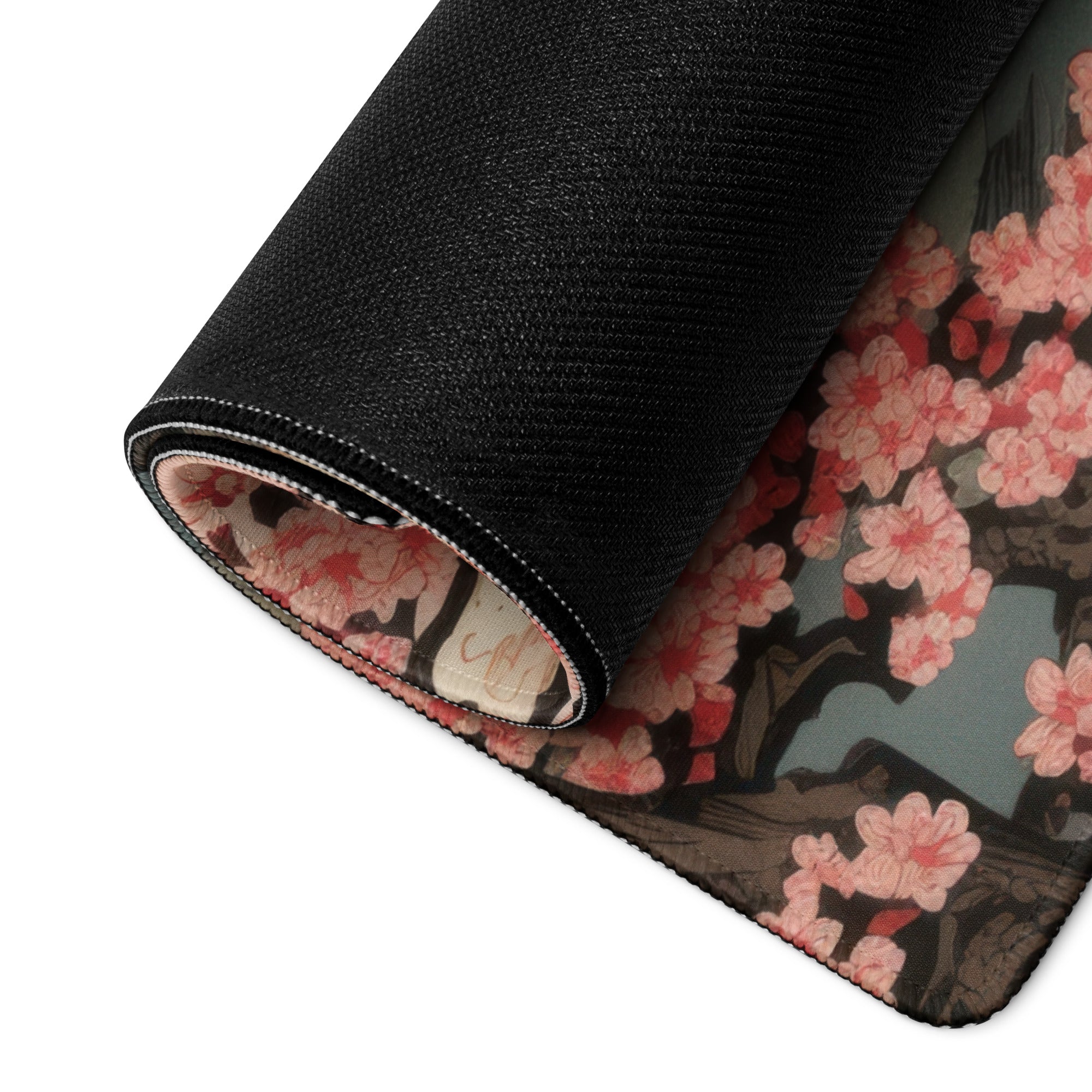 Cherry Blossom Mouse Pad Large Pink Sakura Landscape Desk Pad With Non Slip Base And Edge Stitching For Gaming