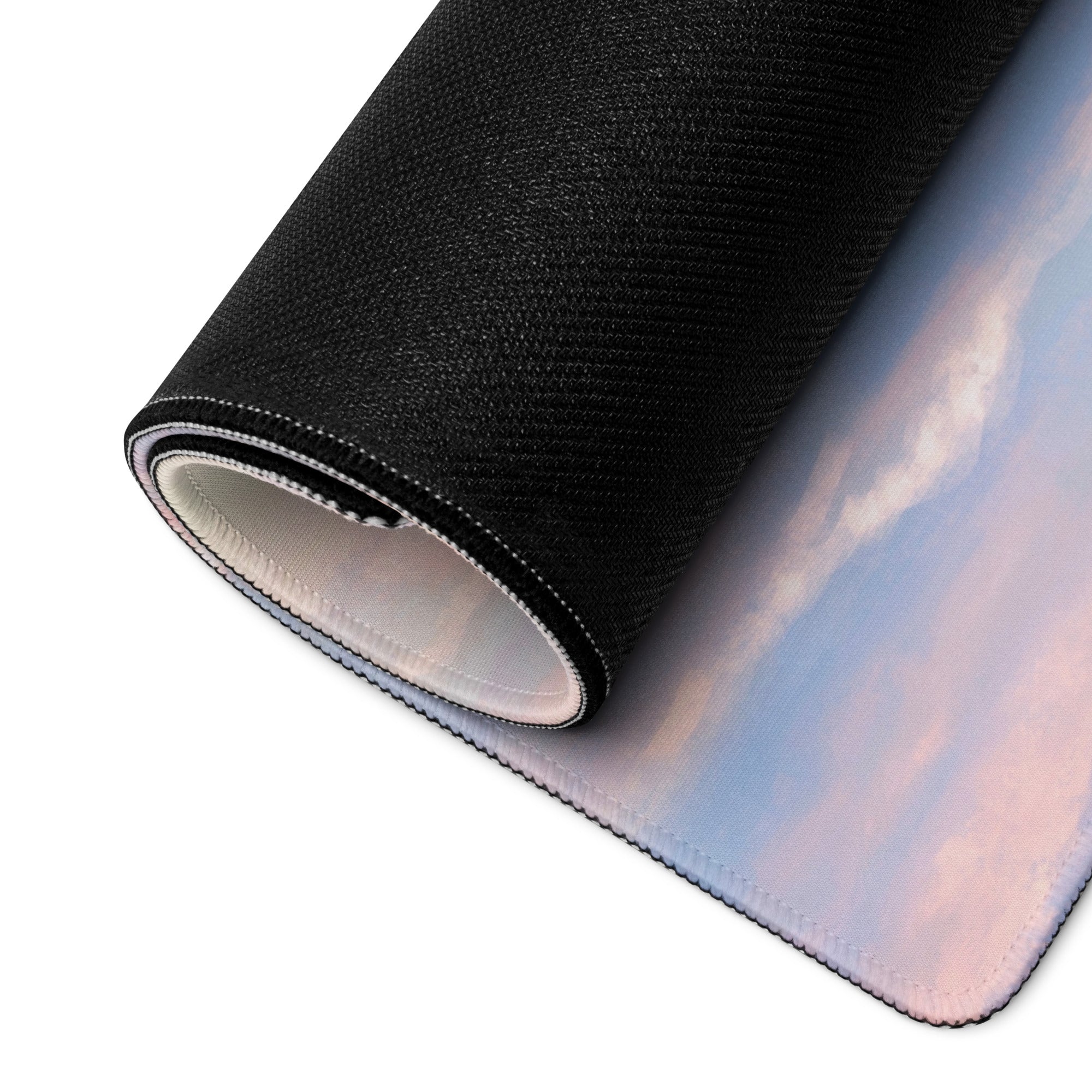 Pastel Sky Scene Mouse Pad For Desk Contemporary Art Style Soft Pink Blue Lavender Hues