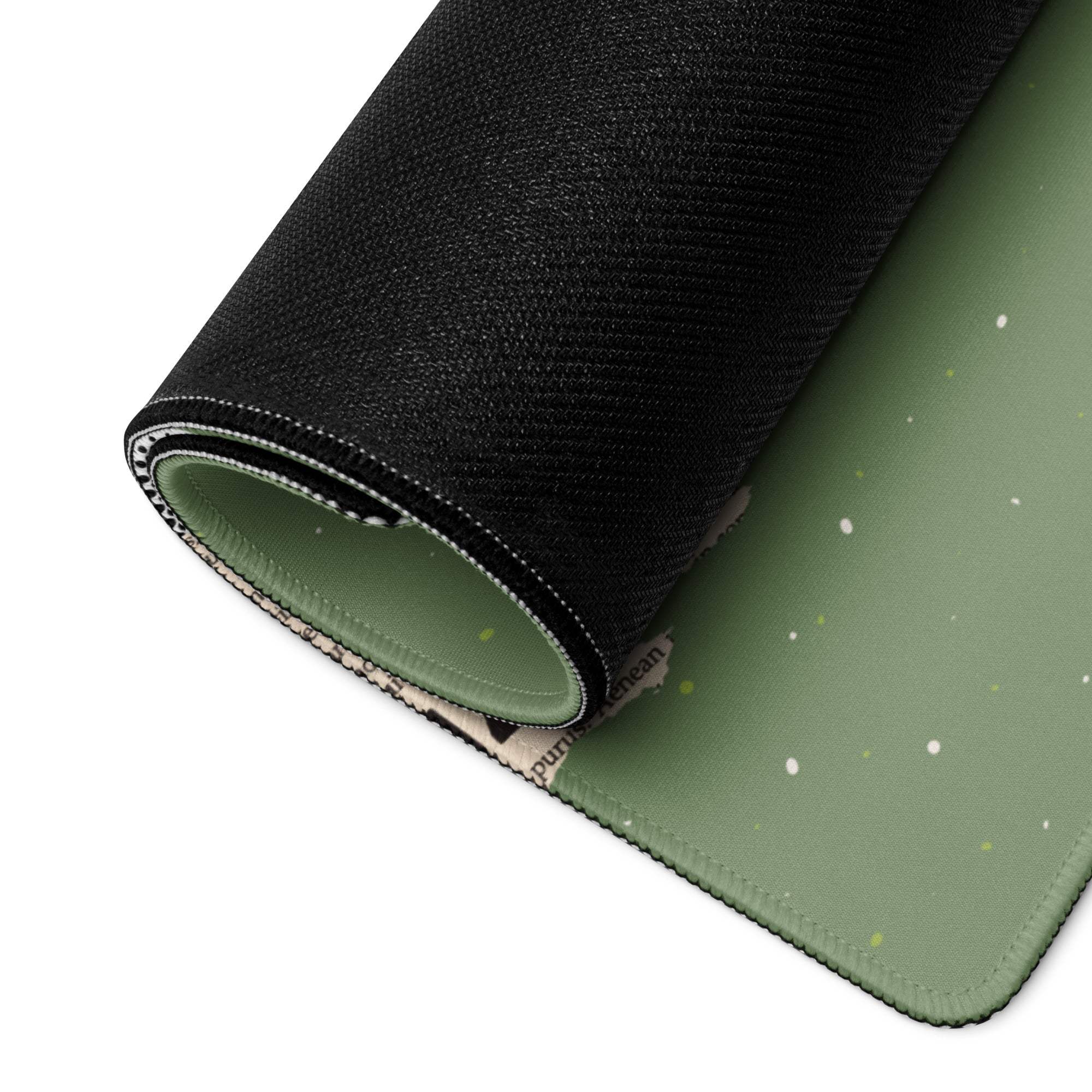 Olive Green Mouse Pad For Desk Setup Contemporary Pop Art Style With Hand Drawn Notes