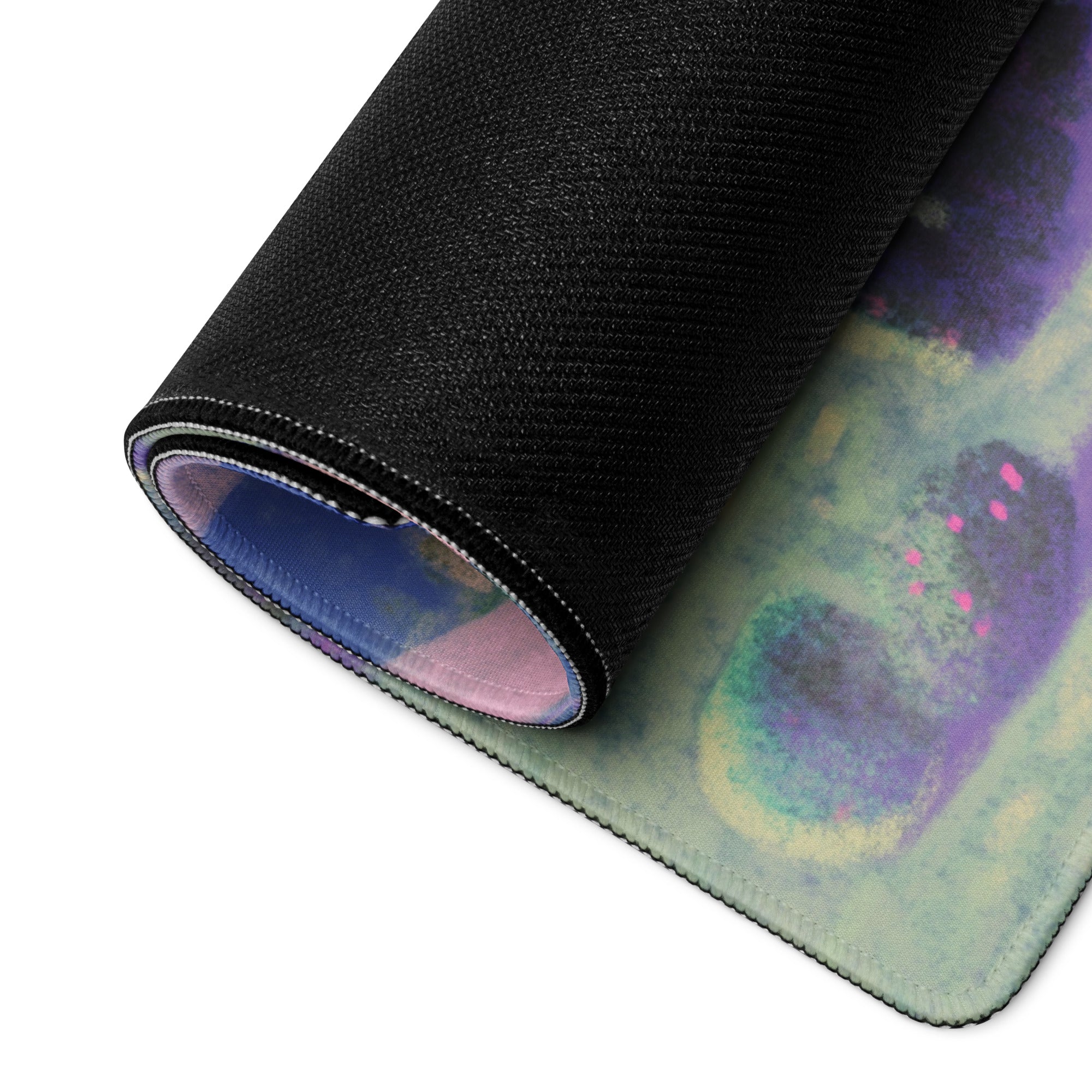 Oversized Gaming Mouse Pad 36x18 Inches Blue Purple Dreamy Abstract Landscape For Modern Home Office Decor Digital Art