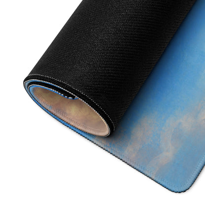 Sky Ladder Blue Sky Clouds Desk Setup Contemporary Oversized Gaming Mouse Pad 36x18 Digital Art