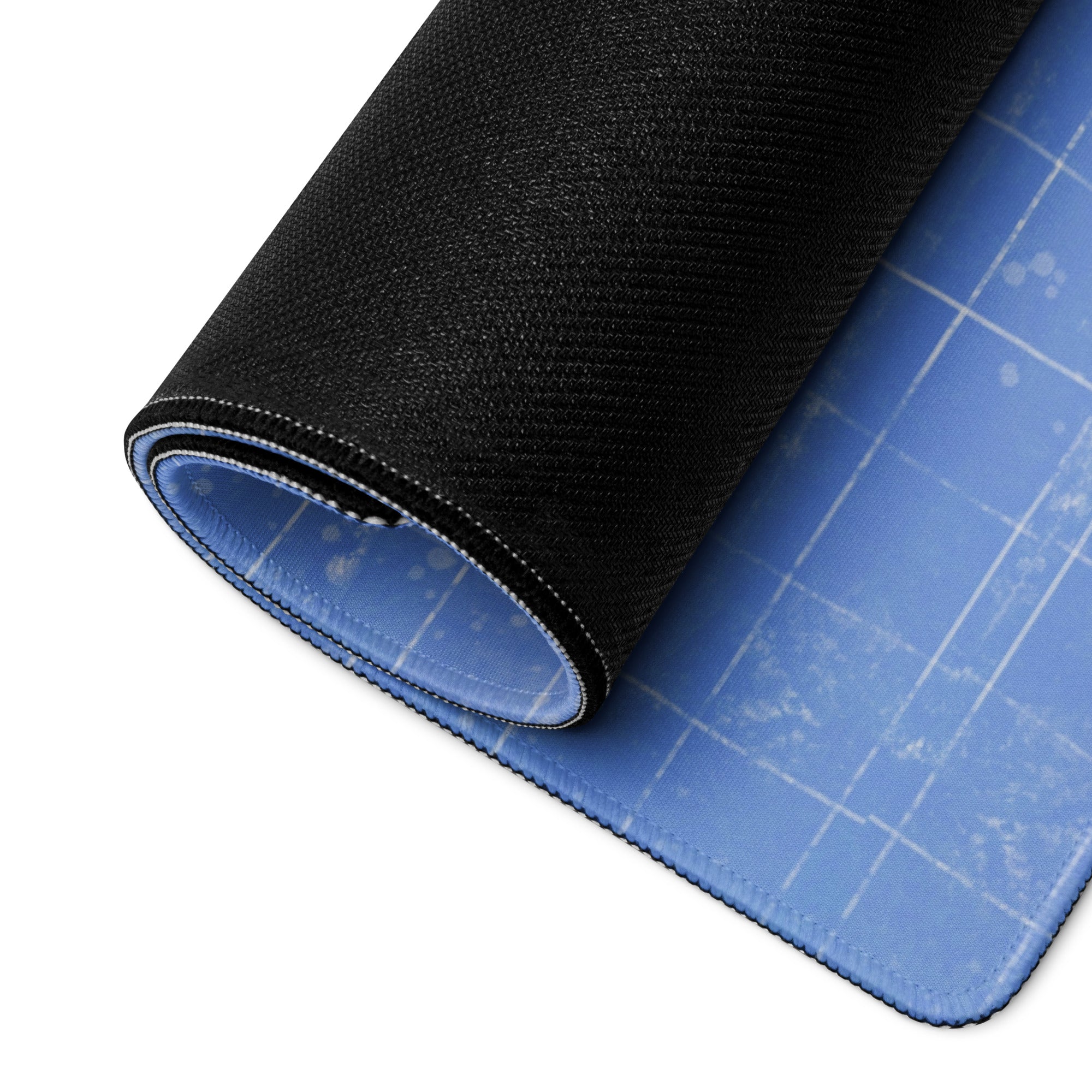 Blue Grid Mouse Pad For Desk And Workspace, Contemporary Minimalist Office Mat For Gaming And Productivity Matte Surface