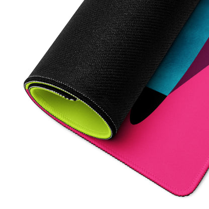 Neon Lime Green Turquoise Pop Art Mouse Pad For Gaming Desk Setup Digital Art Non Slip Rubber Base