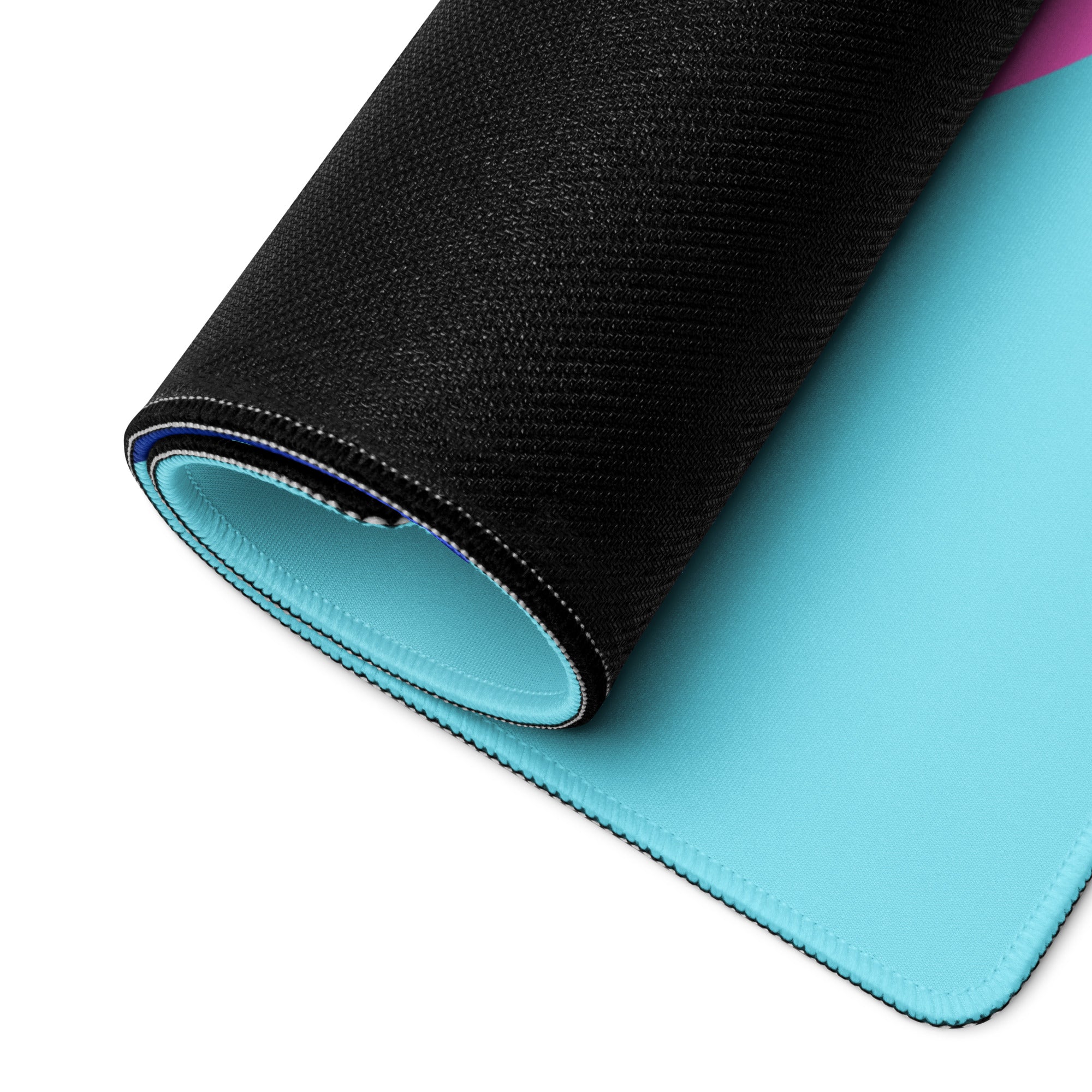 Abstract Hands Mouse Pad Neon Pink And Aqua Blue For Gaming Desk Contemporary Pop Art Digital Illustration