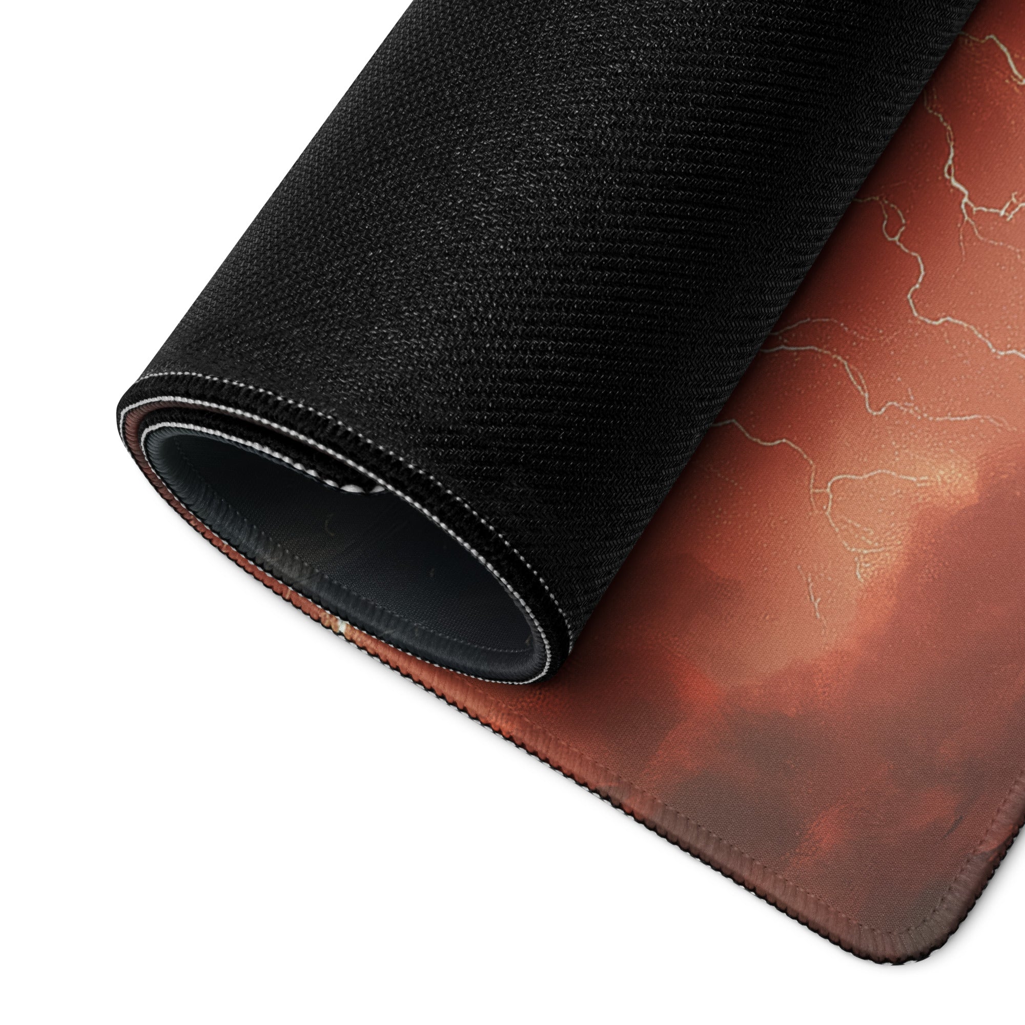 Gaming Mouse Pad Dark Red Black Storm Theme For Gaming Desk Large Size Non Slip Edge Stitching Esports