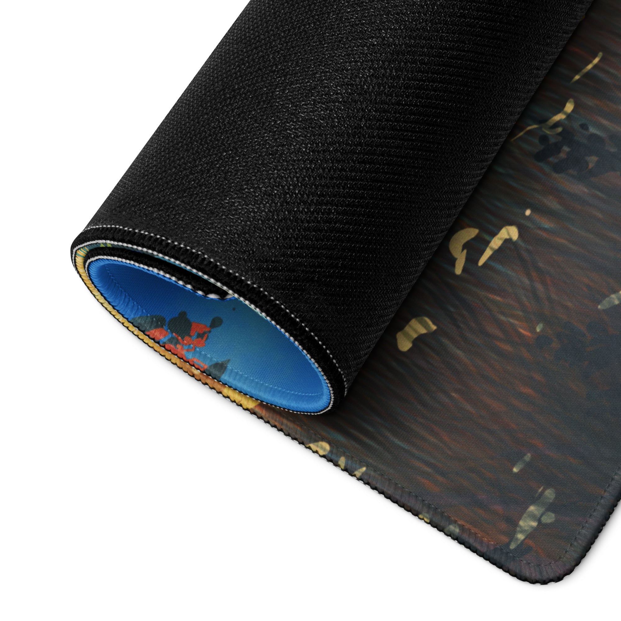 Blue And Orange Landscape Gaming Mouse Pad Large Non Slip Surface With Edge Stitching For Competitive PC Esports Artwork