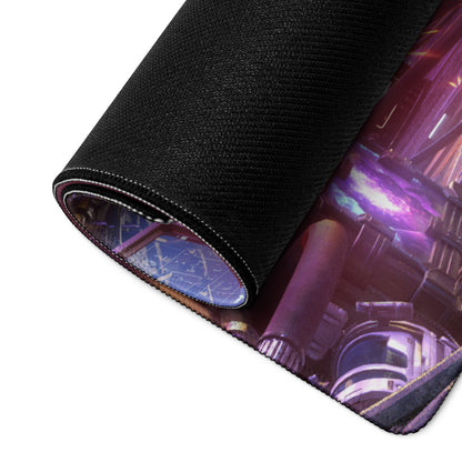 Gaming Mouse Pad Purple Pink Blue For Desk Setup Cyberpunk Style Neon Mood Esports Ready Digital Art