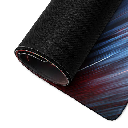 Large Racing Neon Speed Gamer Mouse Pad Red Blue For Desk Setup Modern SciFi Style Non Slip Edge Stitching Digital Art