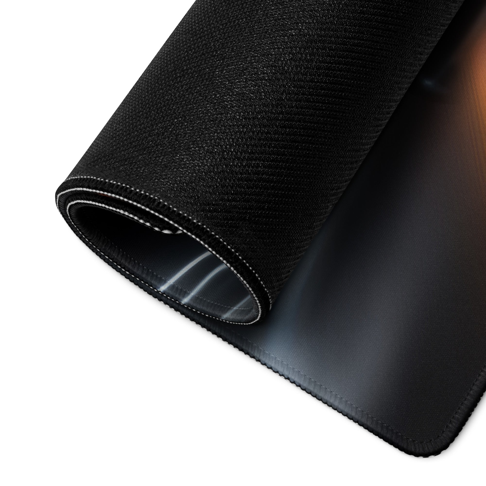 Gaming Mouse Pad Black Neon Orange Blue Car Racing Theme For Gaming Desk And Dynamic Futuristic Neon Artwork