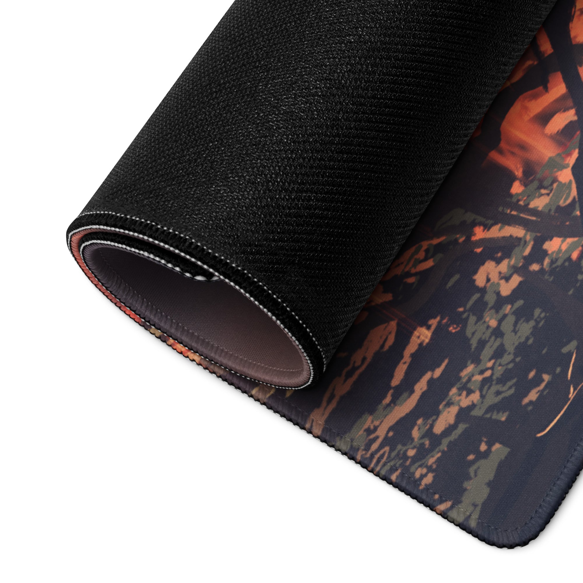 Gaming Mouse Pad Black And Orange Ember Scene For Intense Gaming Setup Cinematic Digital Art