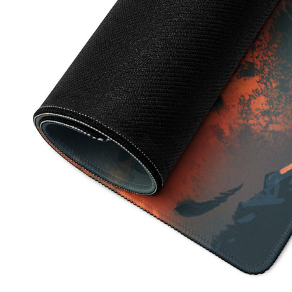 Gaming Mouse Pad Large Lava Orange Blue For Gaming Desk Modern SciFi Art Epic Esports Gear Digital Artwork
