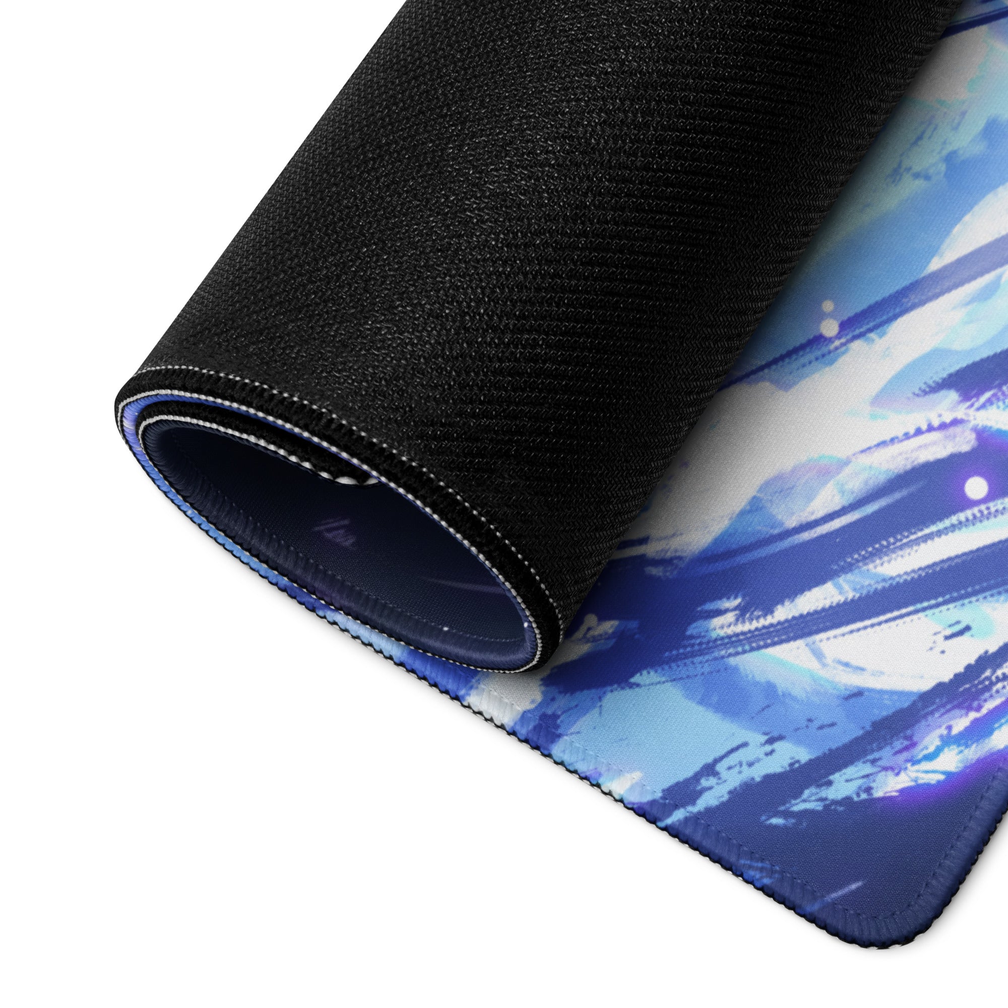 Gaming Mouse Pad Large Blue Purple Neon Aura For Gaming Desk Setup Anime Cyberpunk Art