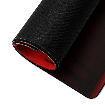 Gaming Mouse Pad Red Black Non Slip Desk Setup War Battle Scene Art Style Esports Edge Stitching