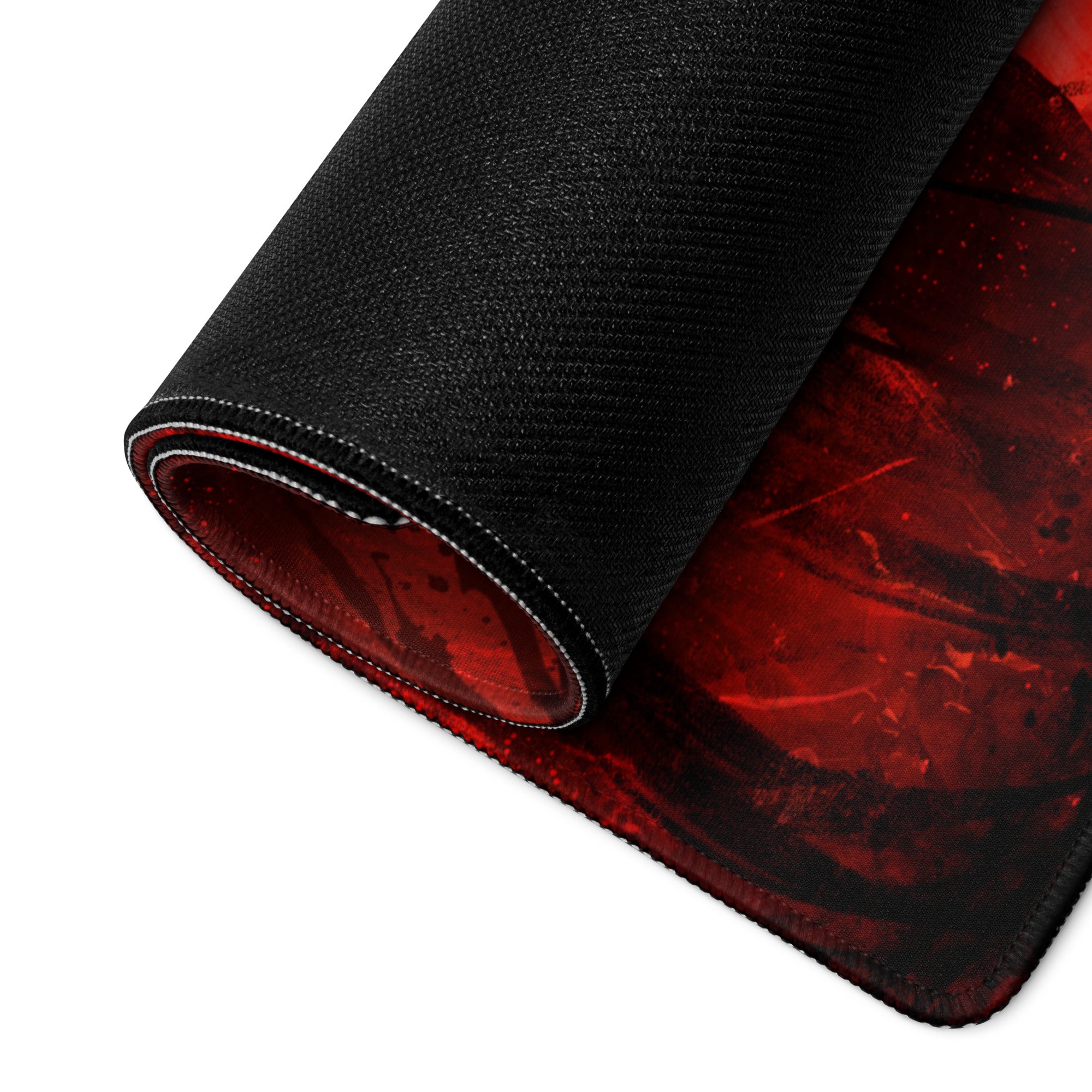 Gaming Mouse Pad Red Black Desk Setup Modern Abstract Art Style Non Slip Large For Gaming Desks
