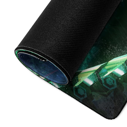 Gaming Mouse Pad Blue Teal Neon Cyberpunk Desk Setup For Gamers Vibrant SciFi Digital Art