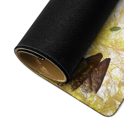 Gaming Mouse Pad Forest Green Gold For Desktop Setup Fantasy Nature Theme Immersive Forest Mood