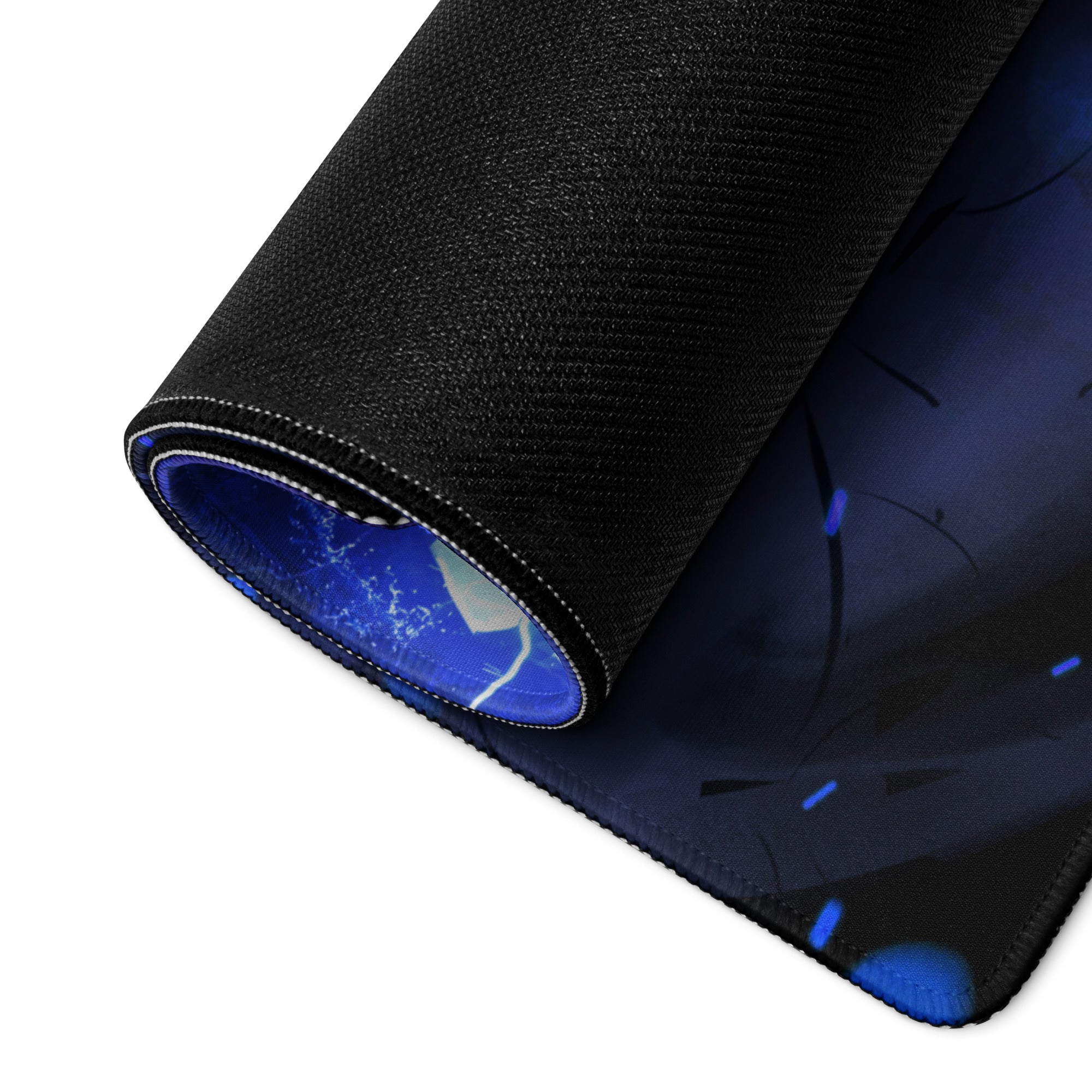 Gaming Mouse Pad Blue Purple Neon Lightning Desk Mat For Gaming Setup Modern Cyberpunk Dynamic Digital Art