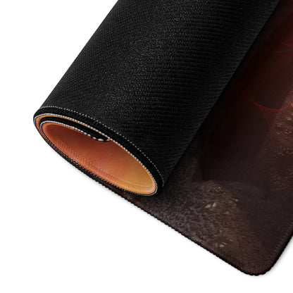 Gaming Mouse Pad Fiery Orange Yellow For Gaming Desk Cinematic Fantasy Art Large Anti Slip Edge Stitched Digital Artwork