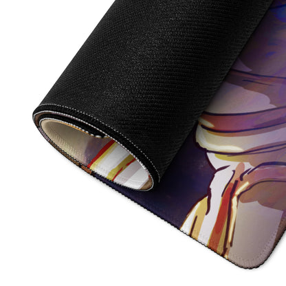 Gaming Mouse Pad Large Extended Desk Mat Anime Fantasy Digital Art In Blue Orange Purple For Gaming Setup
