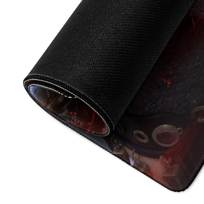 Gaming Mouse Pad Red Black For Gaming Desk Setup Dark Fantasy Art Style Non Slip Large
