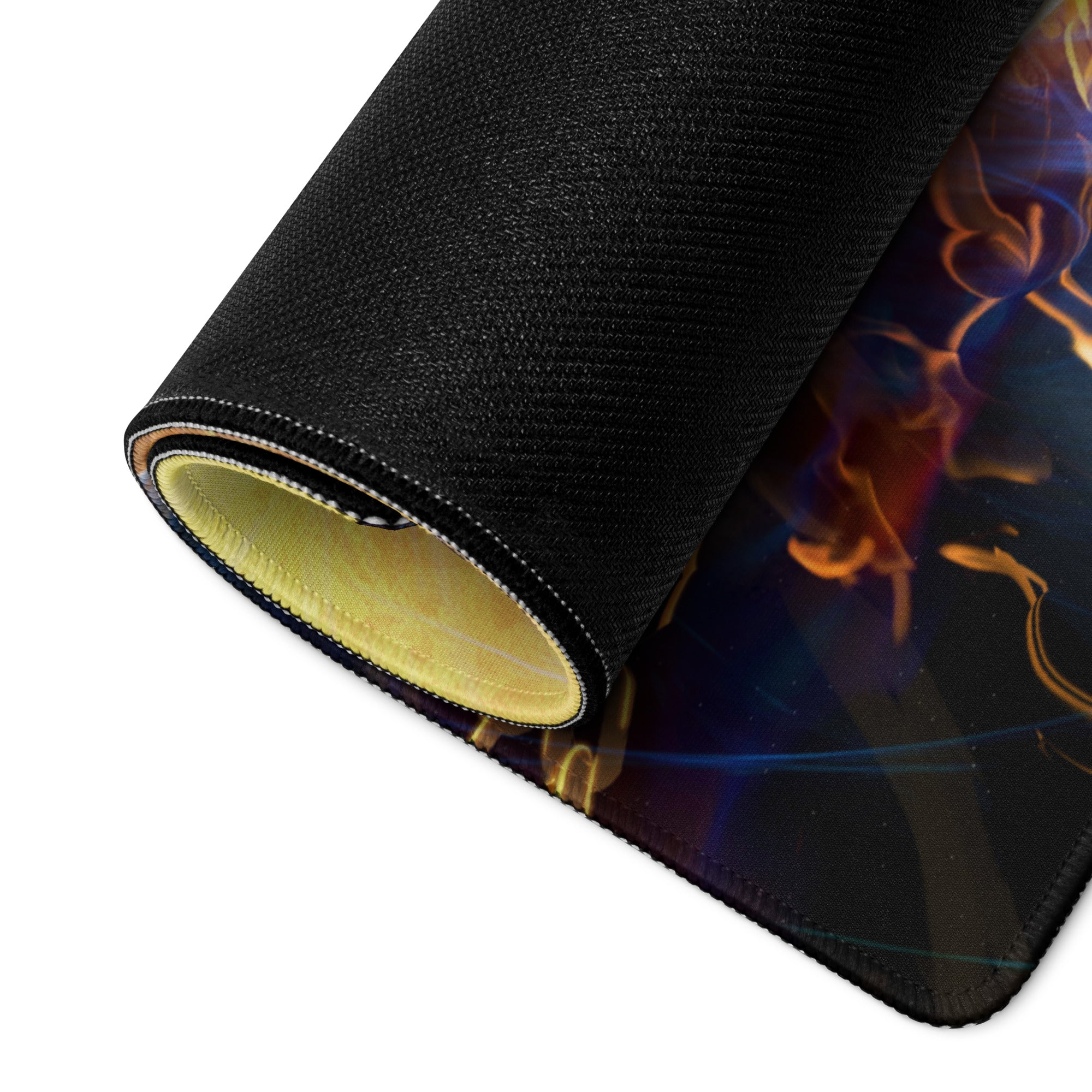 Gaming Mouse Pad Blue Orange Fire Theme For Desktop Gaming Setup Cinematic Hero Artwork