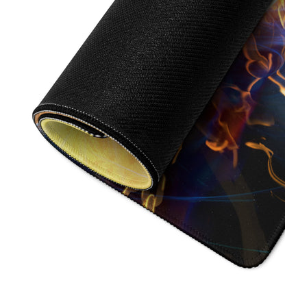 Gaming Mouse Pad Blue Orange Fire Theme For Desktop Gaming Setup Cinematic Hero Artwork