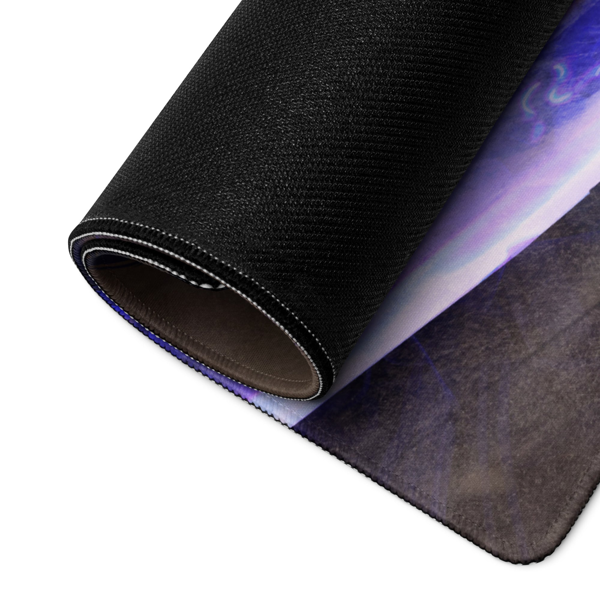 Gaming Mouse Pad Blue Purple Neon Fantasy Warrior Artwork For Gaming Setup Large Non Slip Mat