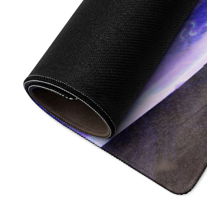Gaming Mouse Pad Blue Purple Neon Fantasy Warrior Artwork For Gaming Setup Large Non Slip Mat