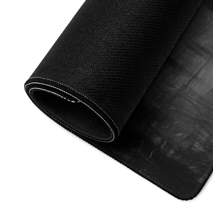 Black Gray Eagle Silhouette Gaming Mouse Pad For Desks, Monochrome Grunge Style, Large Size