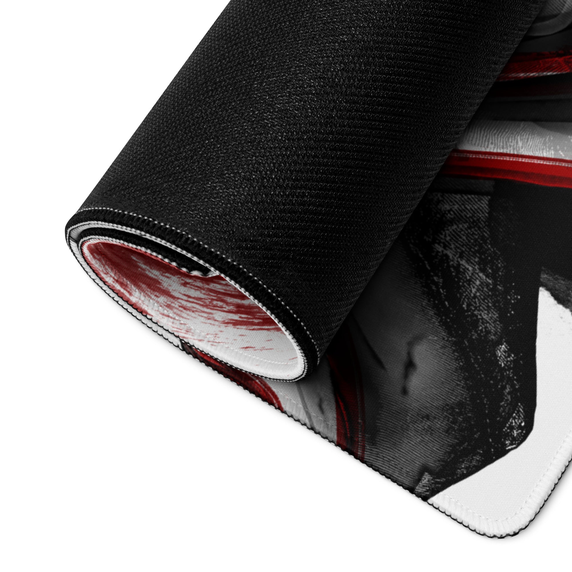 Gaming Mouse Pad Red Black For Gaming Desk Bold Sumi E Brush Stroke Print Esports Gear Anime Inspired