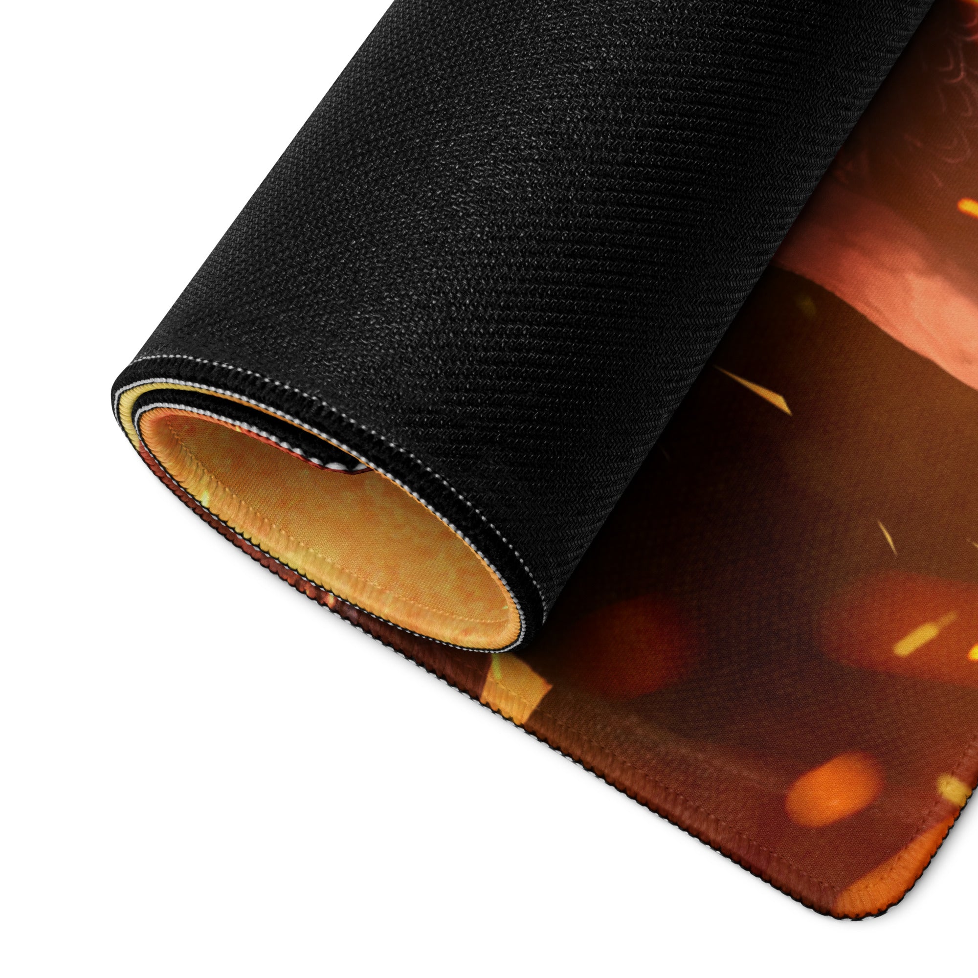 Gaming Mouse Pad Fiery Red And Orange For Gaming Desk Setup Fantasy War Artwork Design