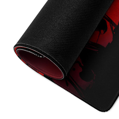 Red and Black Gaming Mouse Pad for Desktop Setup Large Extended Desk Mat With Non Slip Base and Edge Stitching