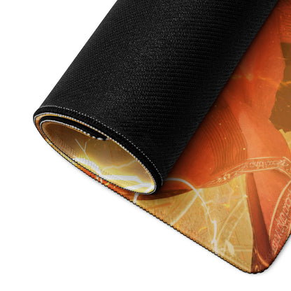 Epic Wizard Fantasy Gaming Mouse Pad Orange Gold Lightning For Gaming Desk Digital Art