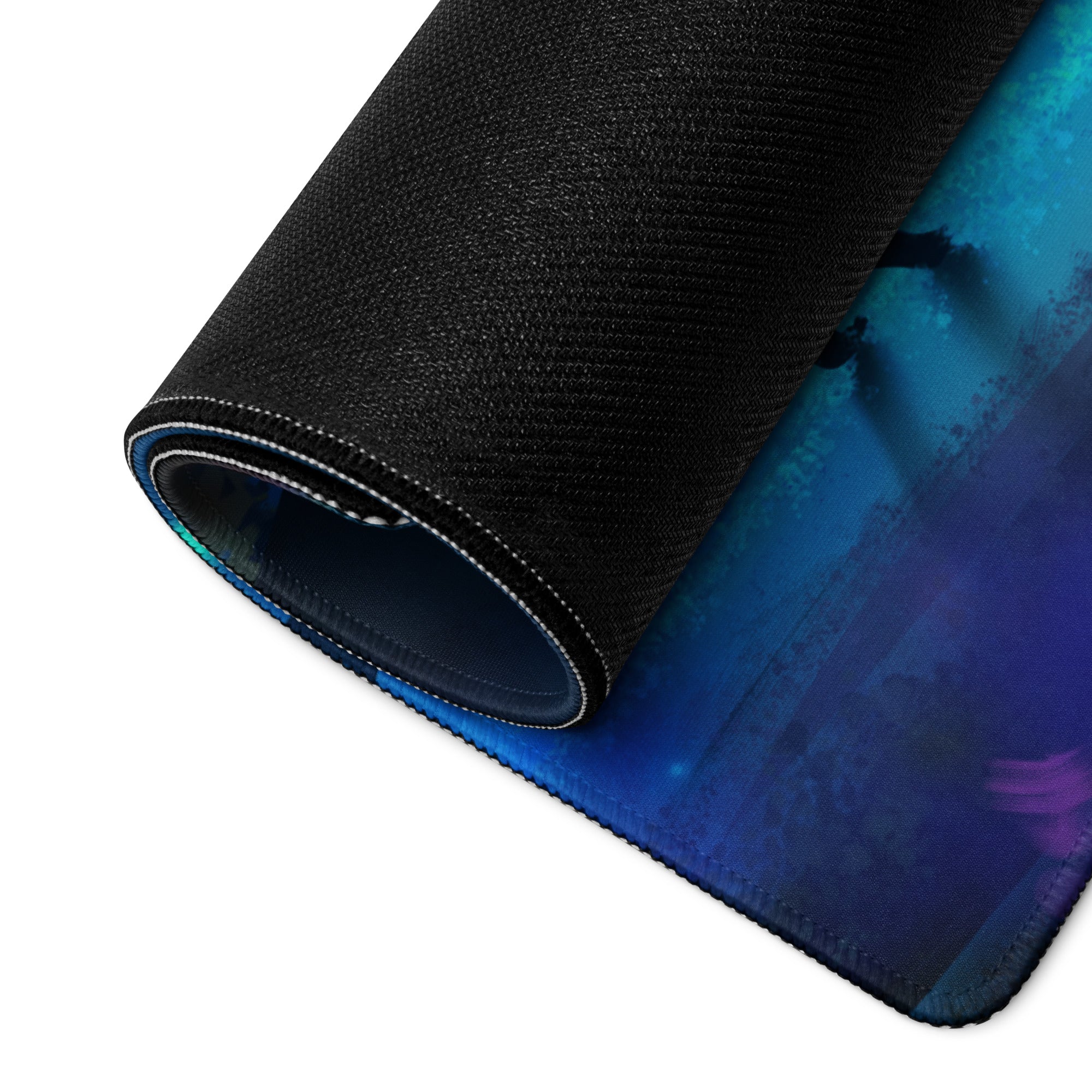 Gaming Mouse Pad Blue Night Dragon for Desk Setup Digital Art Style Epic Fantasy Mood Neon Cyber
