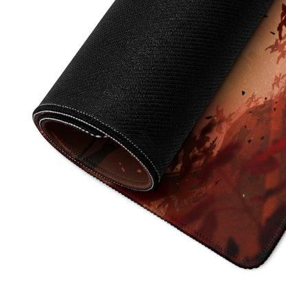 Orange Red Gaming Mouse Pad Large Size For Gaming Setup Cyberpunk Scene Artwork Non Slip
