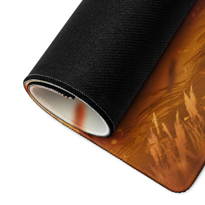 Sunset Orange Gaming Mouse Pad For Desk Setup In Cinematic Fantasy Style Desktop Decor For Gamers