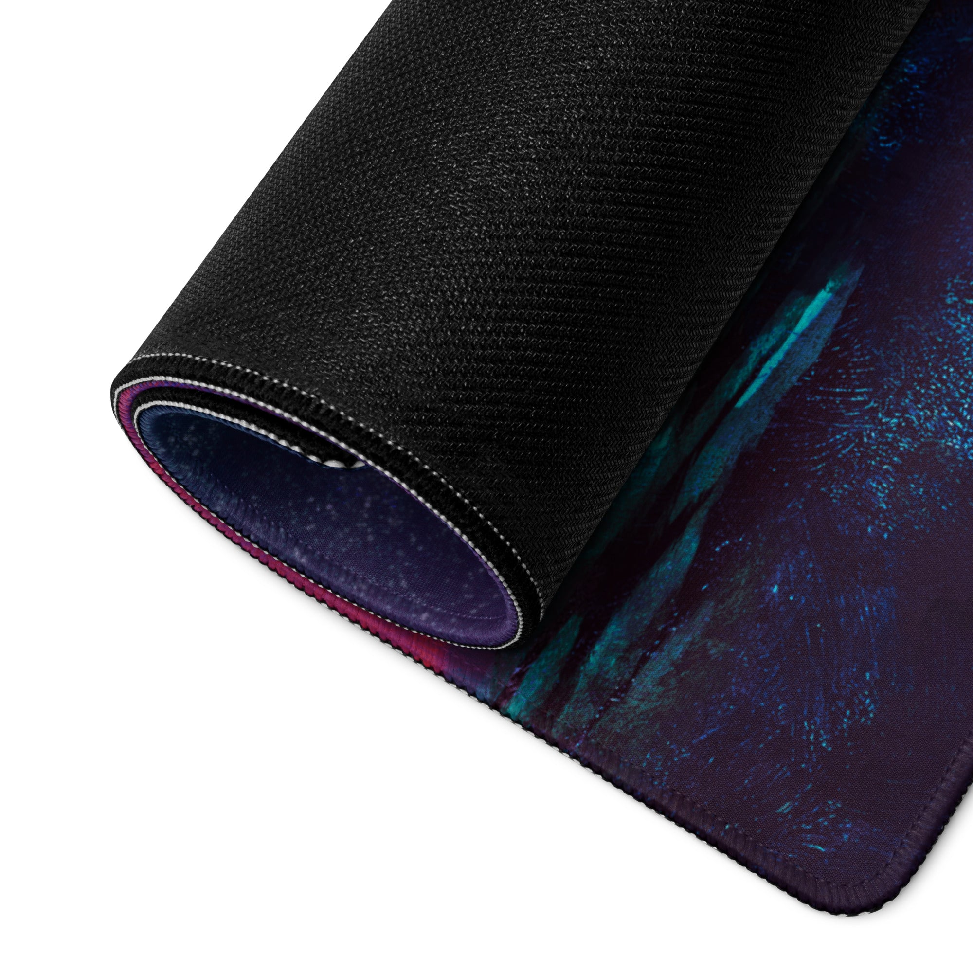 Gaming Mouse Pad Purple Orange Nebula Large for Desk Setup Modern Space Studio Art Vibrant Mood Futuristic Digital Art