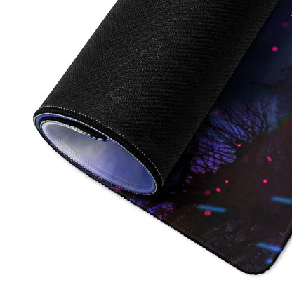 Gaming Mouse Pad Purple Blue Neon For Gaming Desk Large Non Slip Surface Digital Art Fantasy Cosmos