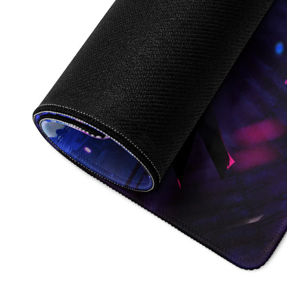 Gamer Mouse Pad Purple And Blue Nebula Theme For Gaming Desk Setup Neon Cyberpunk Art Style Large Size