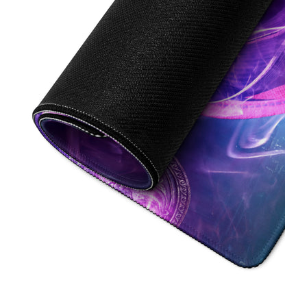 Large Gaming Mouse Pad Extended Desk Mat Purple Blue Neon Fantasy Art Style For Epic Gamer Battlestation Non Slip Surface