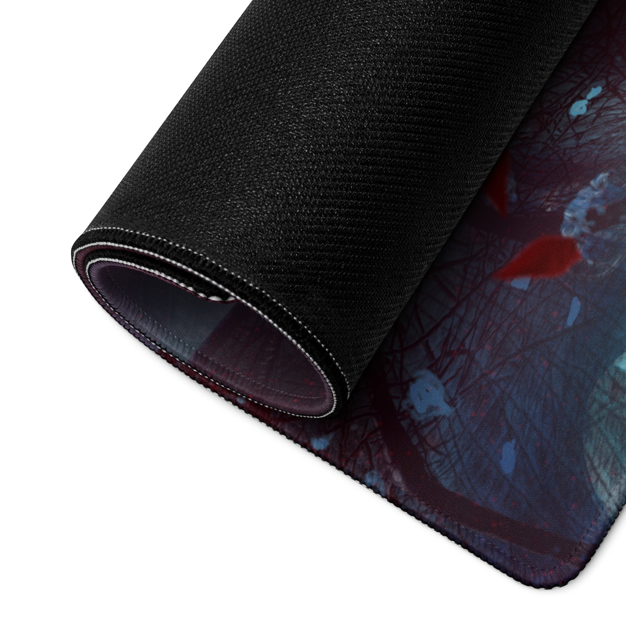 Gaming Mouse Pad Neon Red Blue Purple Cyberpunk Fantasy Desk Setup For PC Epic Dark Gamer Scene Digital Art
