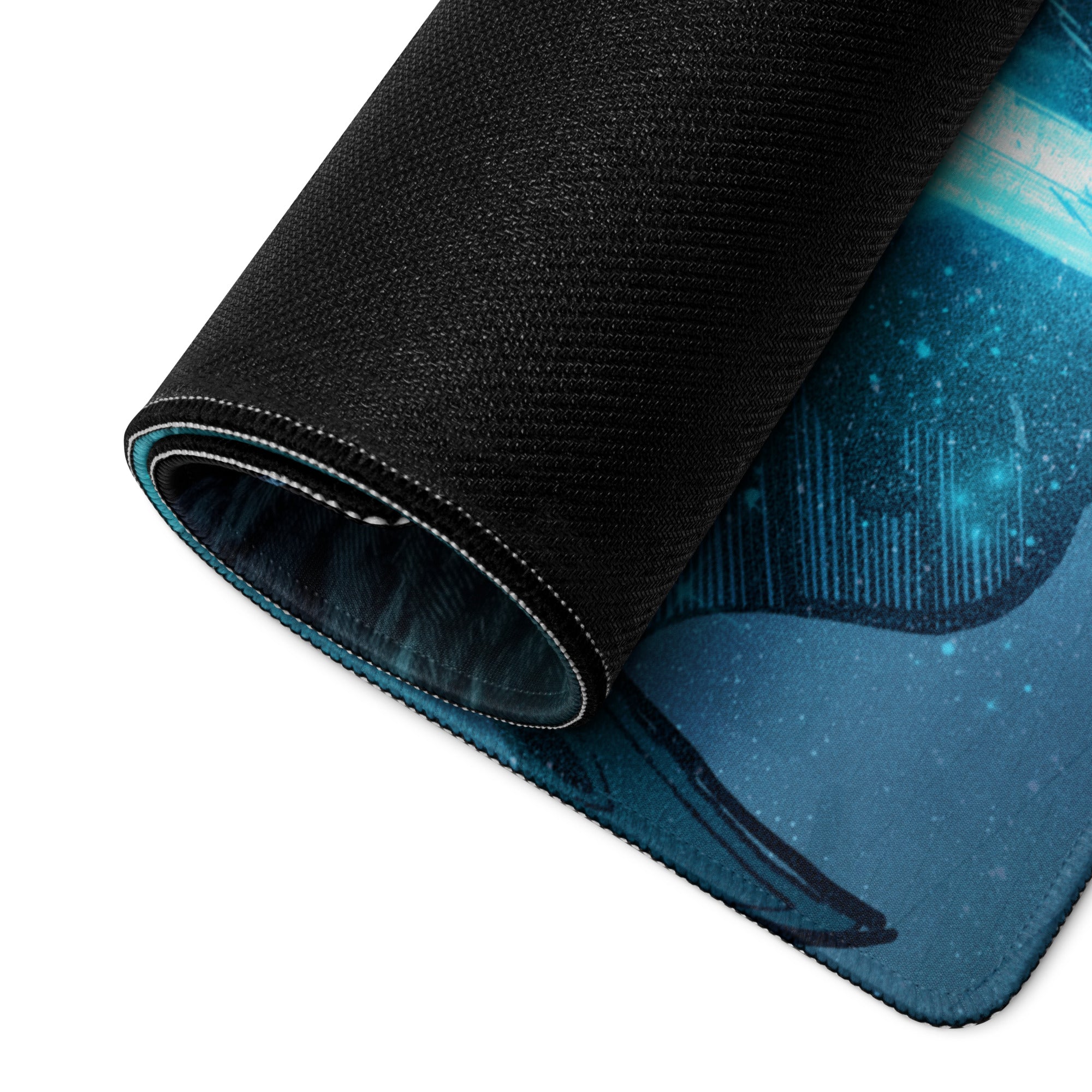 Blue Demon Warrior Gaming Mouse Pad Large Non Slip Edge Stitching Gaming Setup Mat