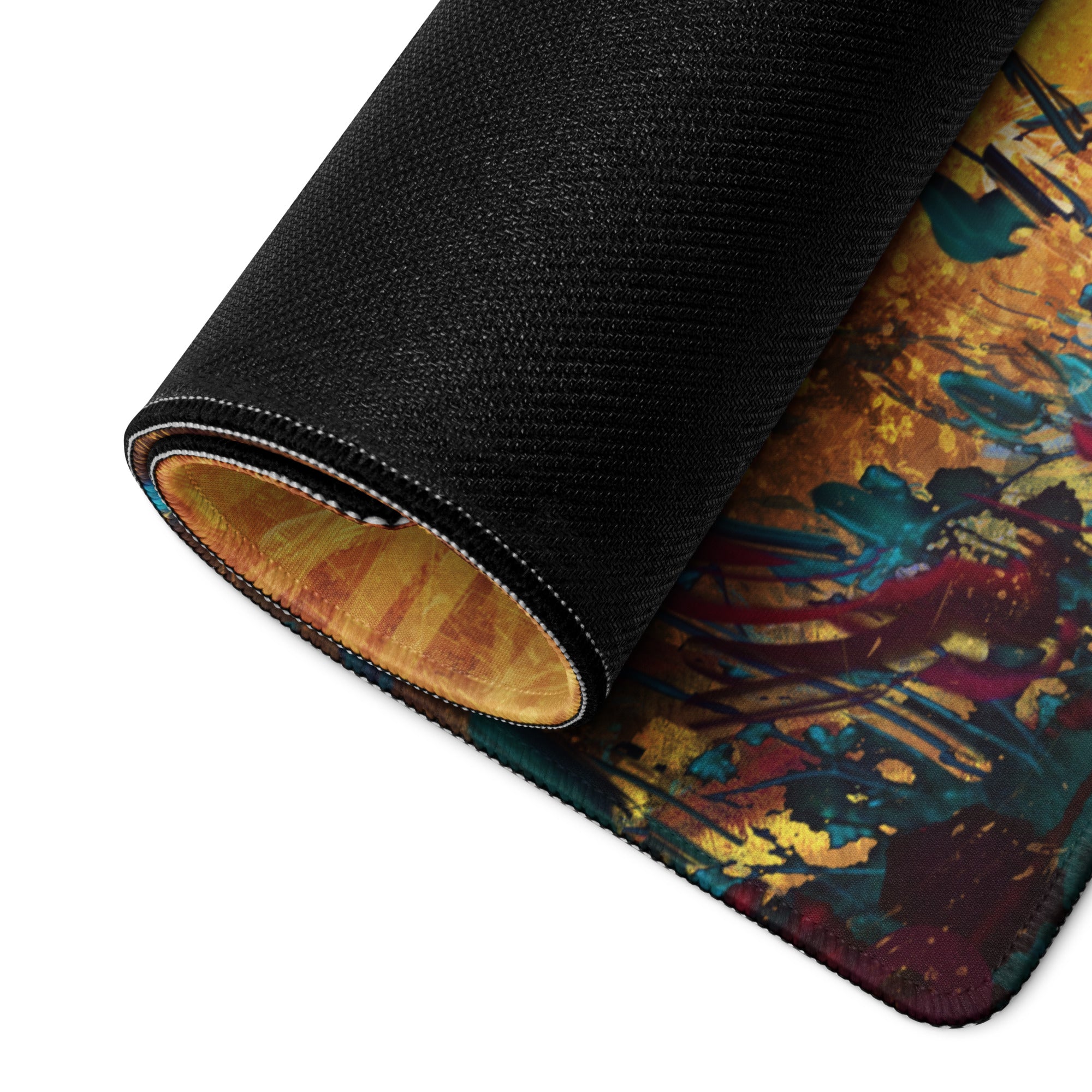 Gamer Mouse Pad Warm Orange Gold Deer Silhouette Art Desktop Desk Pad for Gaming Setup Large Non Slip Surface