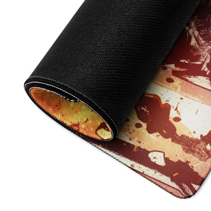 Gaming Mouse Pad Orange Black Fire Graphic For Desktop Setup Modern Art Style Bold Mood Gamer Desk Mat Digital Art Print