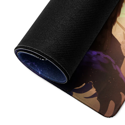 Gaming Mouse Pad Purple Blue Neon Fantasy Dragon Art for Gaming Desk Large Non Slip Edge Stitch