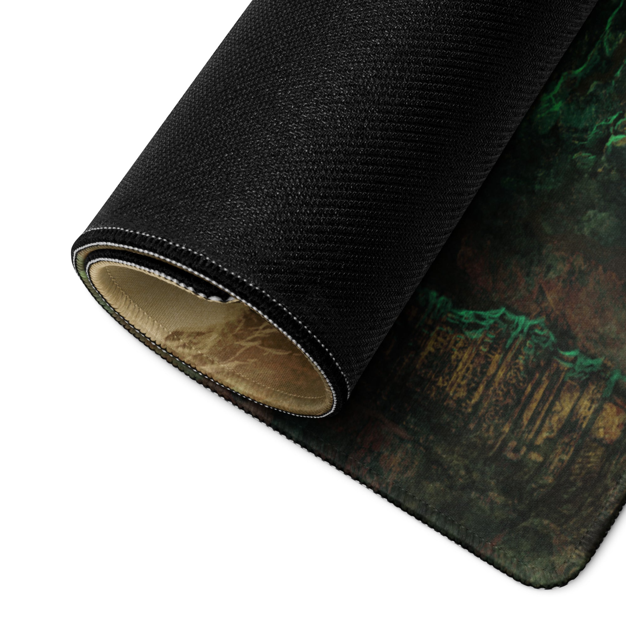 Gaming Mouse Pad Large Extended Green Glow Portal Scene for Gaming Desk Setup Epic Fantasy Digital Art Style Non Slip