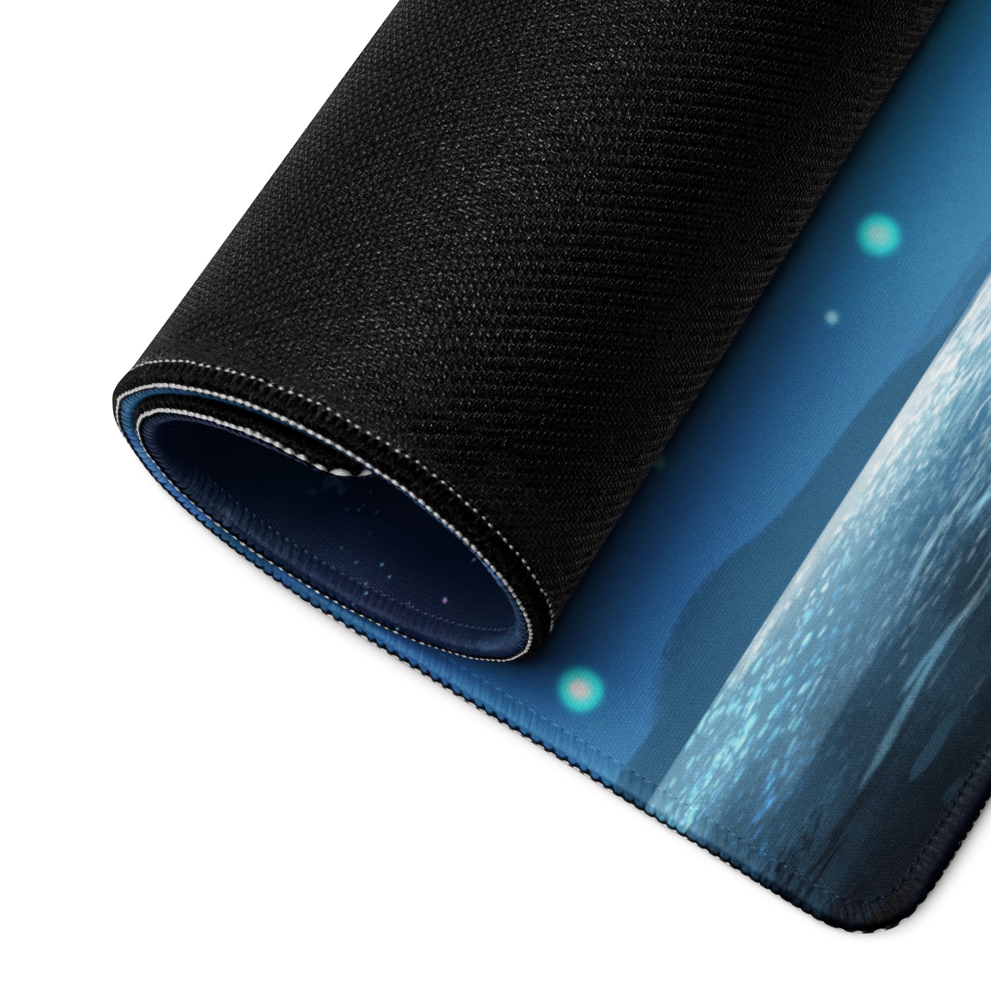 Gaming Mouse Pad Blue Night Sky Theme For Desk Gaming Setup Large Non Slip Edge Stitching Mystic Wilderness Art Style