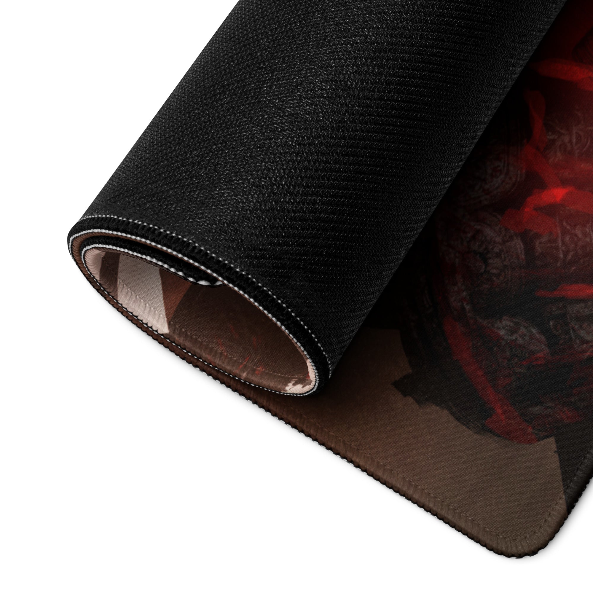 Gaming Mouse Pad Large Red And Black Battle Art For Gaming Desk Setup Non Slip Base HD Print For Competitive Esports